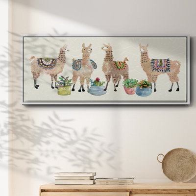 Llama Party- Framed Canvas