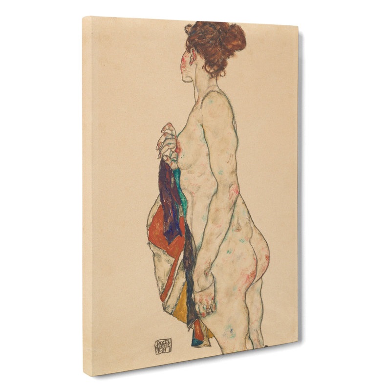 Nude Female Vol.1 by Egon Schiele - Wrapped Canvas Painting, 60cm H x 40cm W x 3cm D