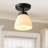 Lashyra 1-Light Opal Glass Dimmable Semi-Flush Mount Light