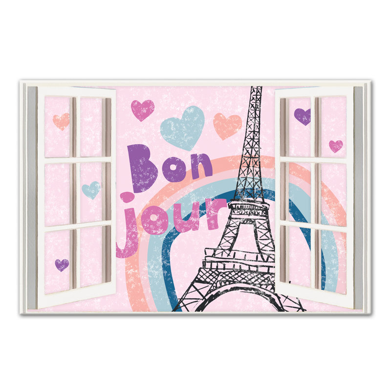Art sur toile Bonjour, H 12 po x l 18 po x P 1,25 po