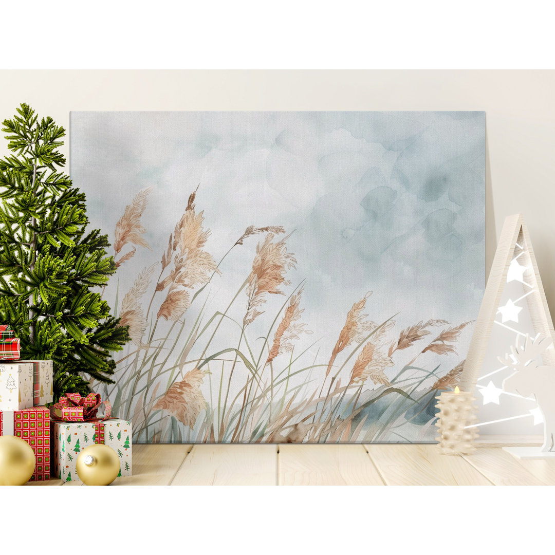 Pampas Grass Canvas Wall Art, Gallery Wrapped Print, Modern Home Decor, Ready to Hang, Archival Ink, Statement Piece, Botanical Art