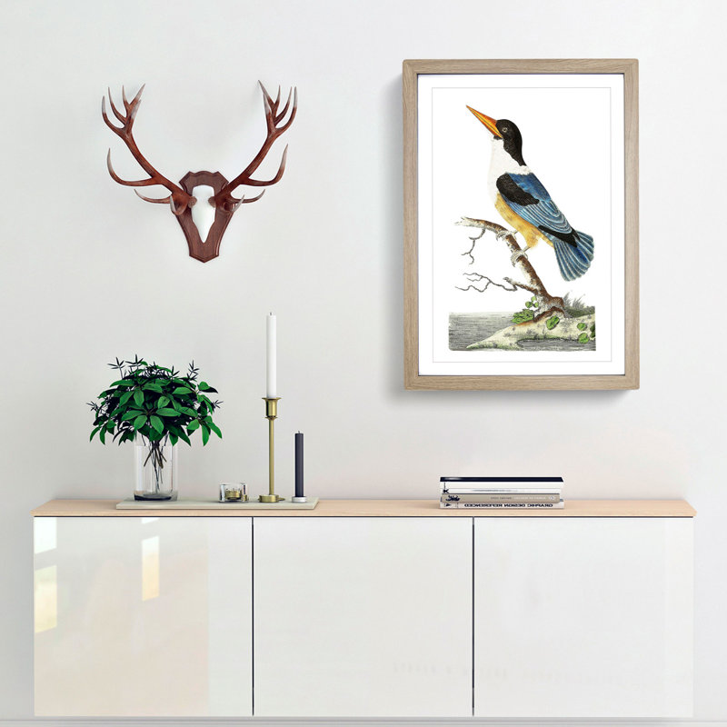 Blue Kingfisher by George Shaw - Picture Frame Painting, Oak, 60cm H x 40cm W x 2cm D