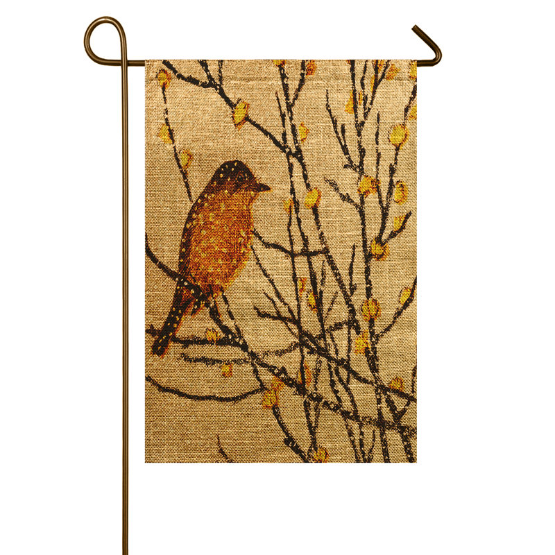 Drapeau de jardin à oiseau jaune
