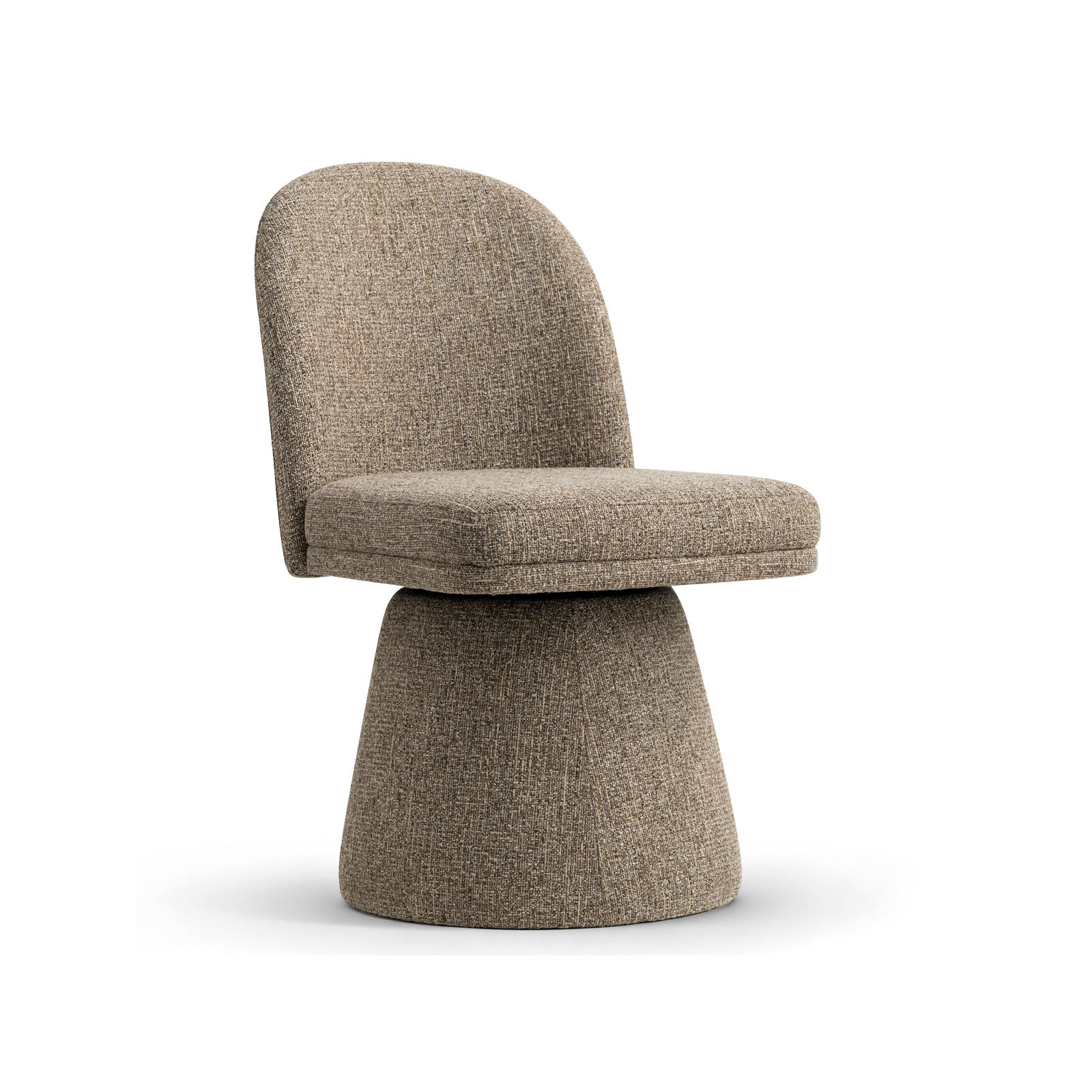 Upholstered Fabric Swivel Dining Side Chair, Brown