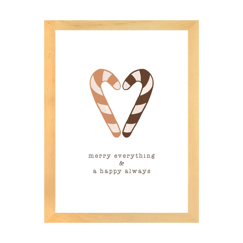 "Merry everything & a Happy always" par Orara studio-impression d’art textuel, H 24 po x l 16 po x P 1 po, Blanc