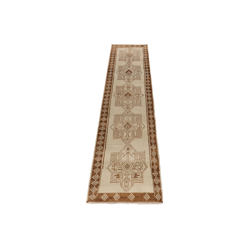 Tribal One-of-a-Kind 3'3" X 14'6" Hand Knotted Area Rug