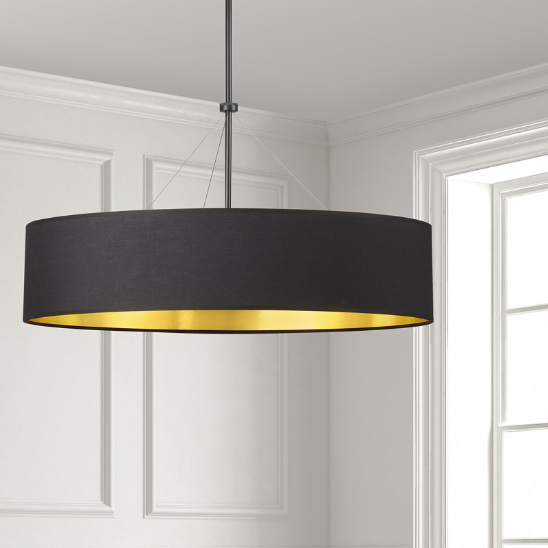 Pallavi 4 Light Incandescent Chandelier, Black, Matte White