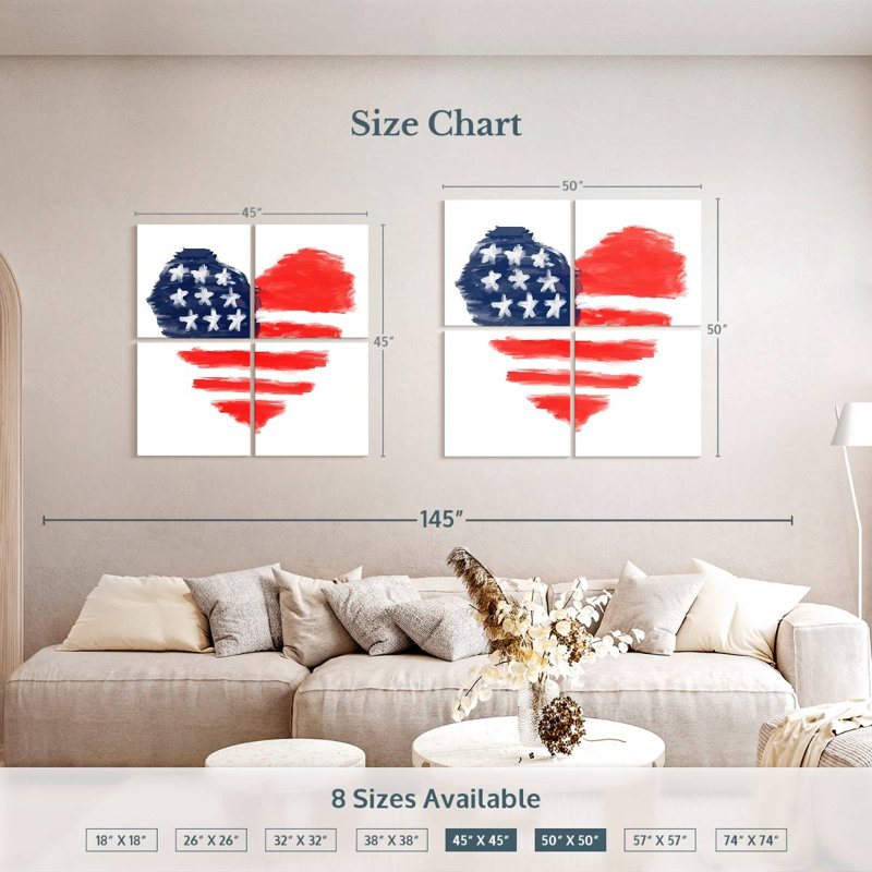 Borges Memorial Day Heart, H 45 po x l 45 po