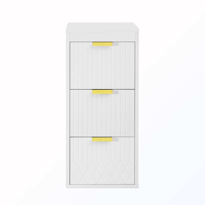 Wall Mounted Bathroom Side Cabinet With Drawers, White
