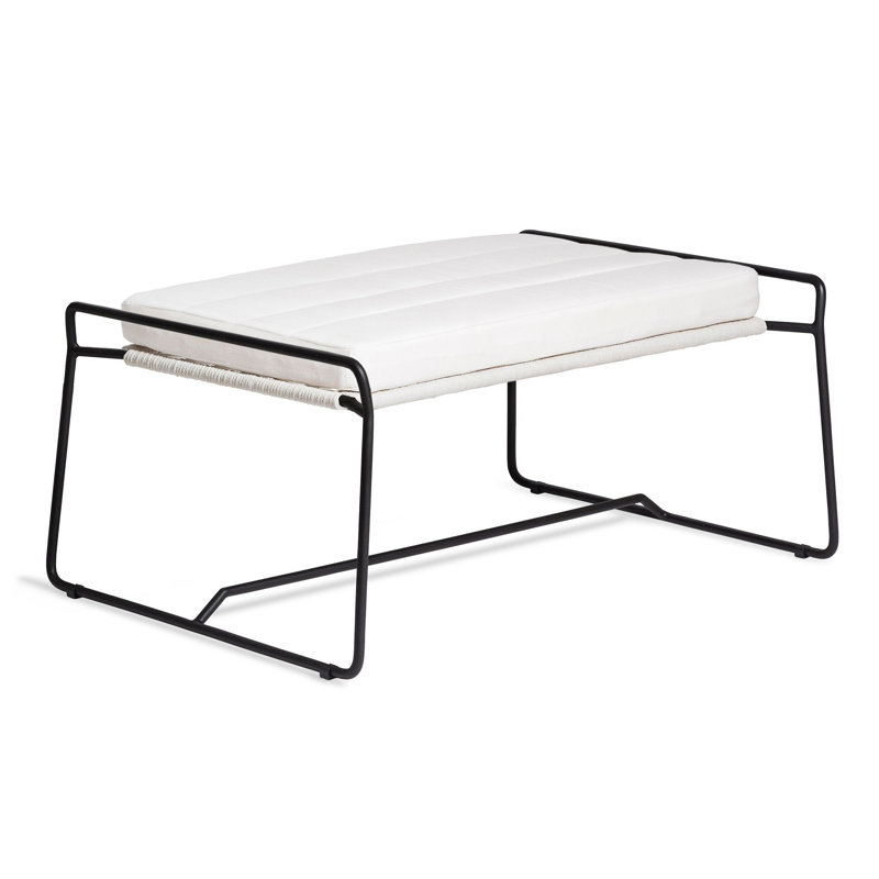 Sandur Outdoor Ottoman, White Rope/Anthracite Frame