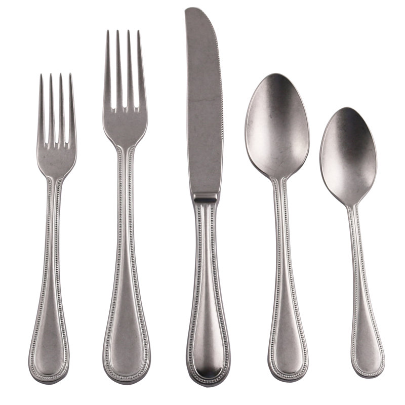 MEPRA Stainless Steel Flatware Set, Pewter Silver