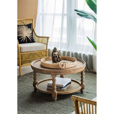 Table d'appoint pour chambre à coucher à 2 niveaux dans le vestibule. Table de bout ronde avec pieds distinctifs. 50% bois de sapin, 30%, 20%. 29,7 po x 29,7 po x 16,5 po, 14,3 lb. Assemblage requis pour la chambre à coucher,