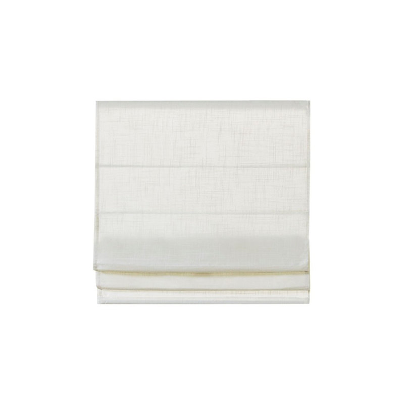 Store romain sans cordon filtrant la lumière en mélange de lin, Blanc, L 31,09 po x L 64,09 po