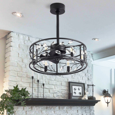 Ventilateur de plafond sans pales de 20 po à 5 pales avec télécommande et ensemble d'éclairage inclus Harine