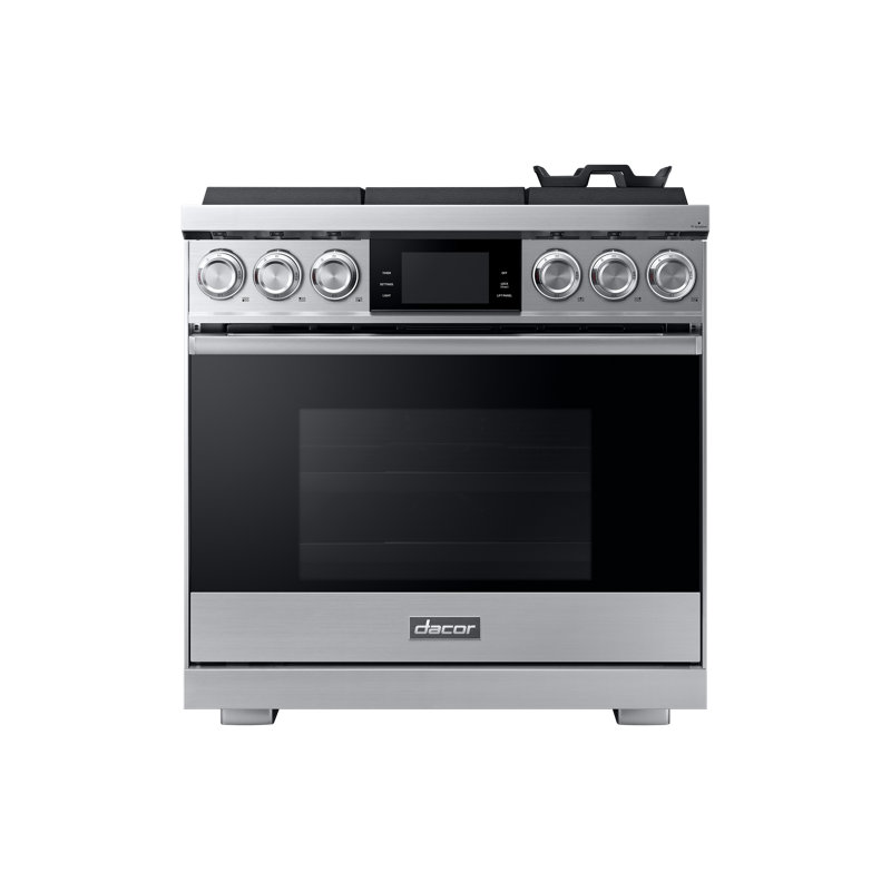36" Pro-Range 6 Burners, Contemporary, NG/LP, Silver Stainless