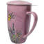 Tasse à thé en porcelaine avec couvercle et infuseur en acier inoxydable Pink Spring Honeybee