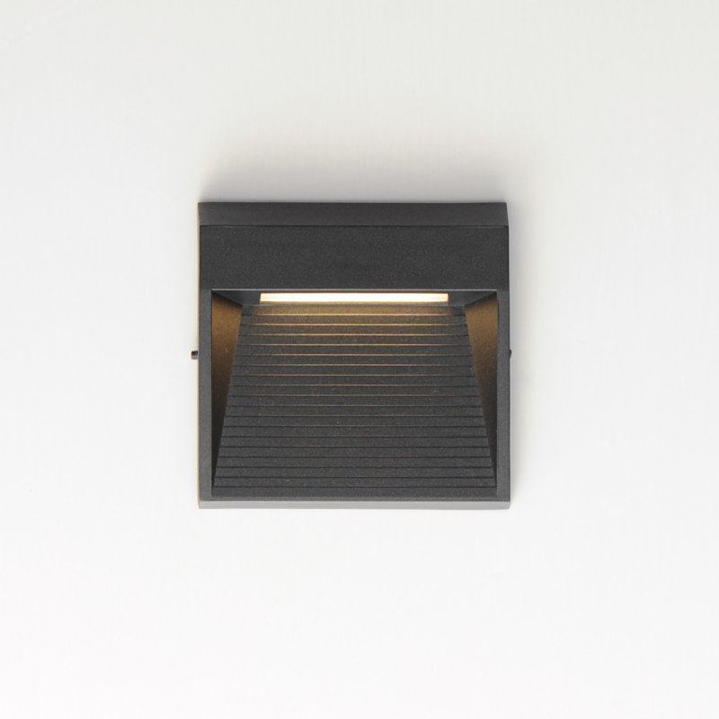 Steppes-Outdoor Wall Mount, Black, 4.75" H x 4.75" W x 1" D