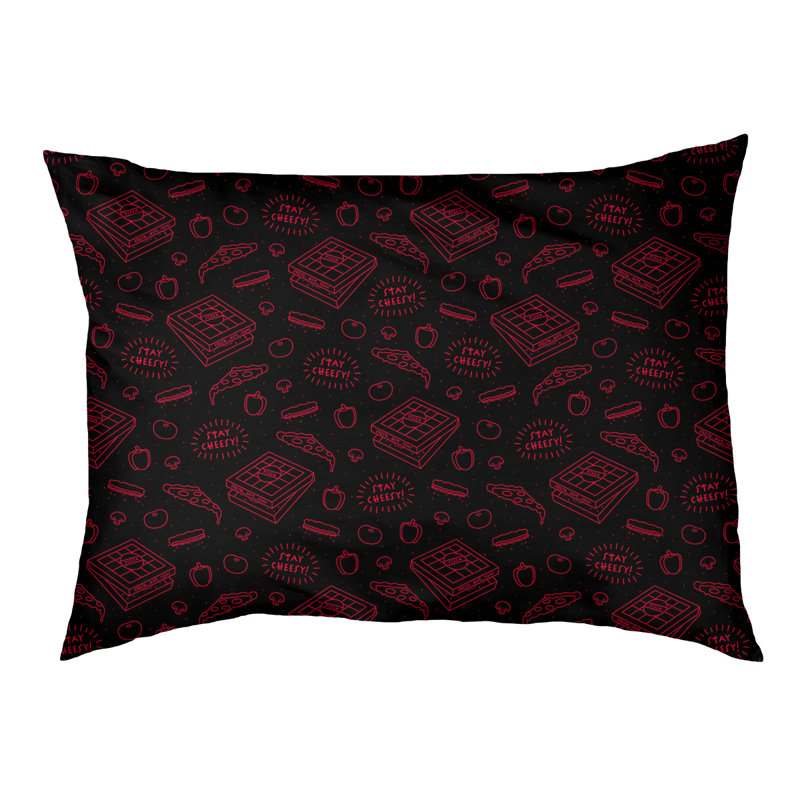 Coussin extérieur pizza Campion, Moyen (L 29,5 po x P19,5 po x H 9,5 po), Noir / Rouge