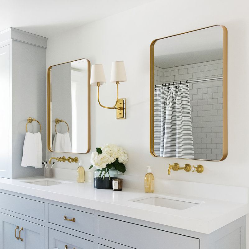 Miroir de salle de bain Morelock, Bronze, 30 po x 22 po