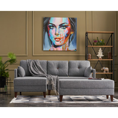 Upholstered 59 " L-Shaped Sofa Bed