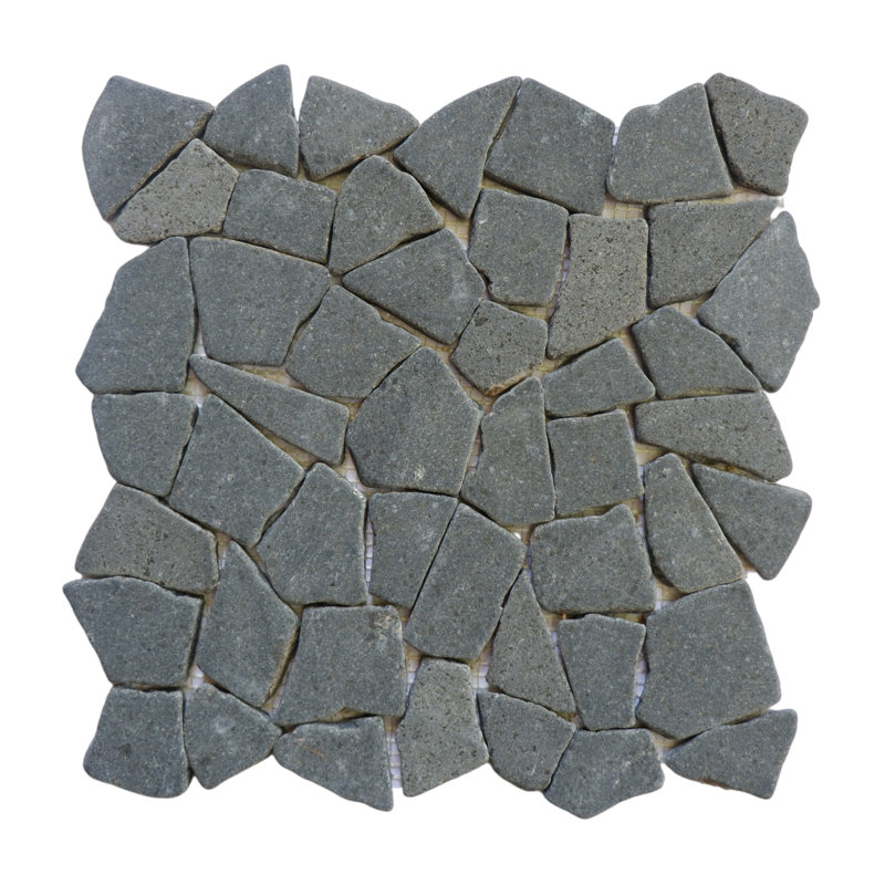 Montana 11.4" x 11.4" Natural Stone Random Mosaic Wall & Floor Tile, Lava Randome