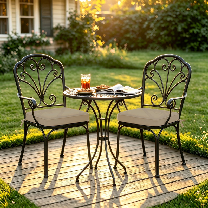 Coussins de terrasse extérieurs 56 x 56 x 10 cm, ensemble de 4 - Taupe, Brun taupe