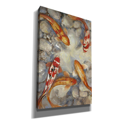 «Vibrant Koi I» par Tim O'toole, art mural sur toile