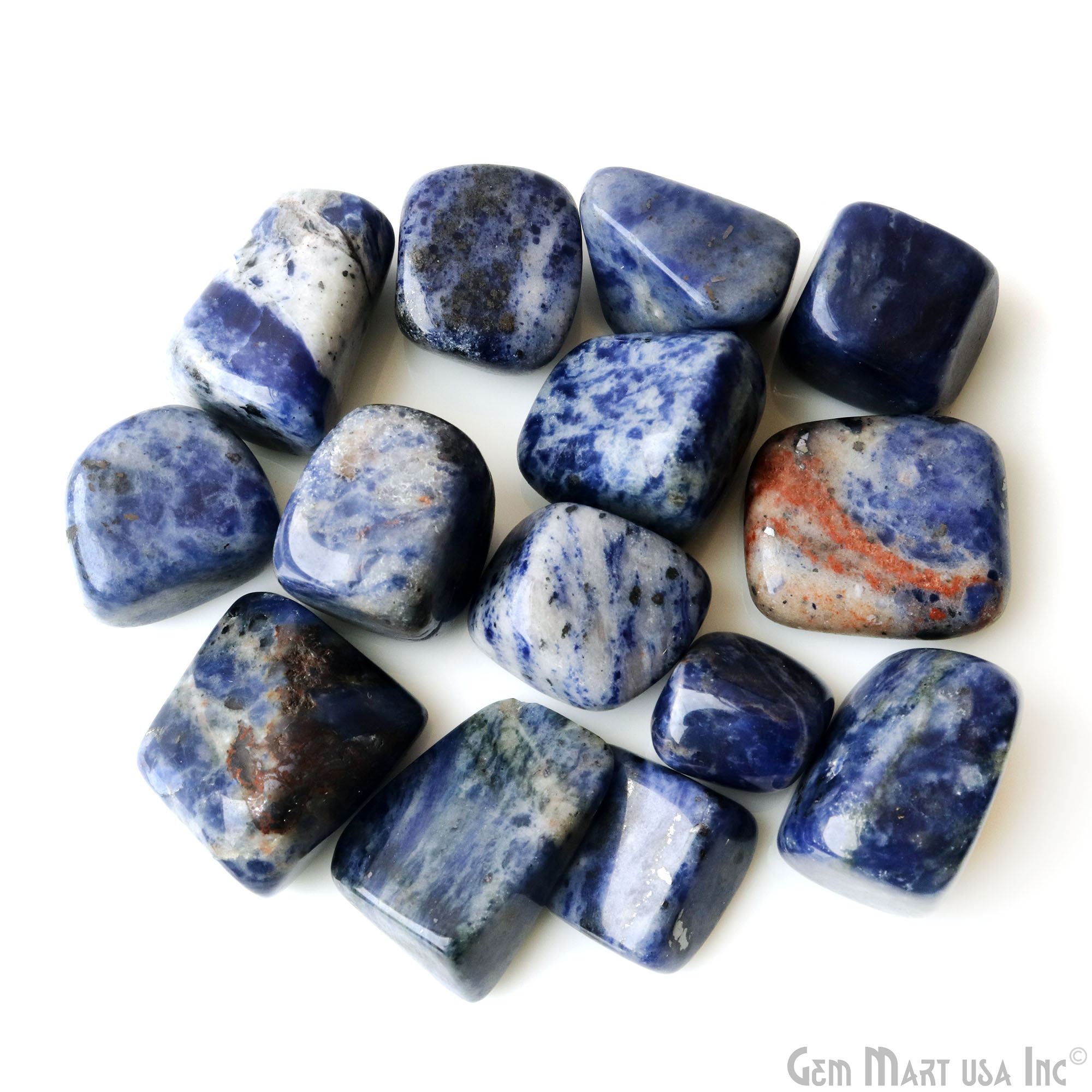 GEMMART USA Sodalite Tumbled Stone, Healing Stones, Home Décor Vase ...