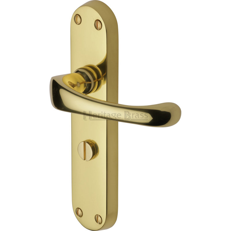 Heritage Brass Heritage Door Handle for Bathroom Gloucester Design, Polished Brass