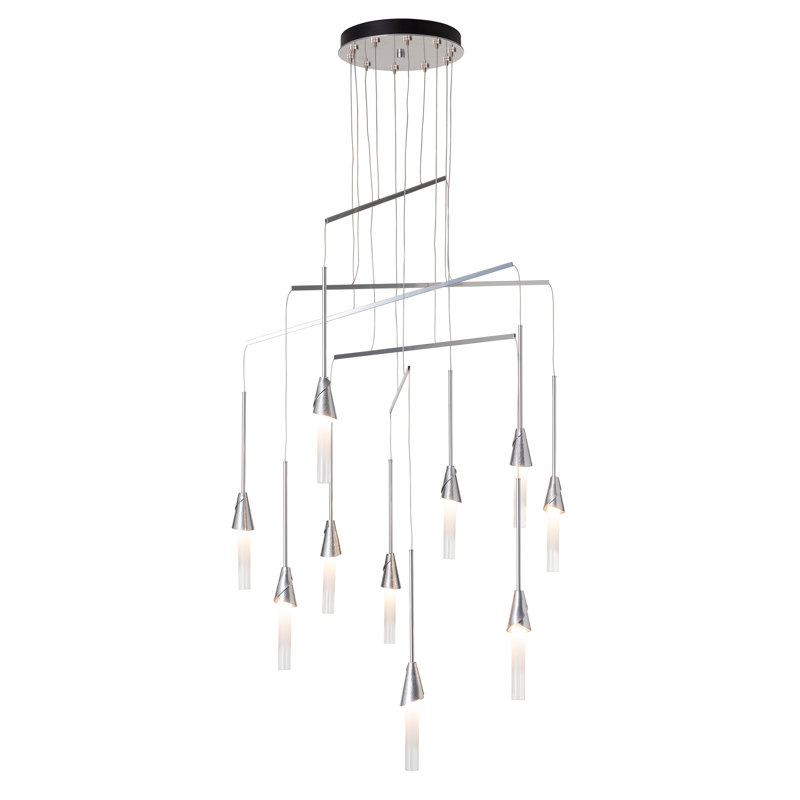 Lilium 10-Light Mobile Pendant, 70", Sterling