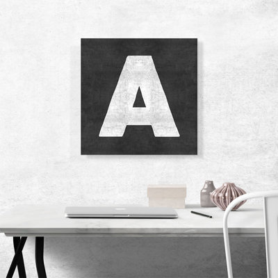 «Chalkboard Alphabet Lettre A», reproduction d'art textuel sur toile tendue