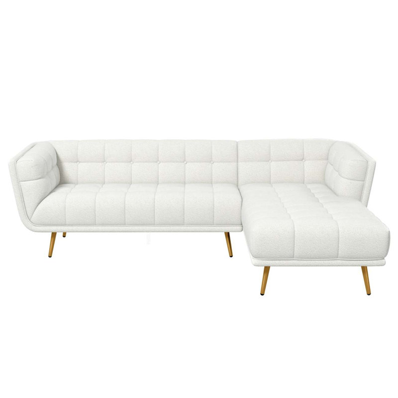 Canapé modulaire crème avec repose-pieds