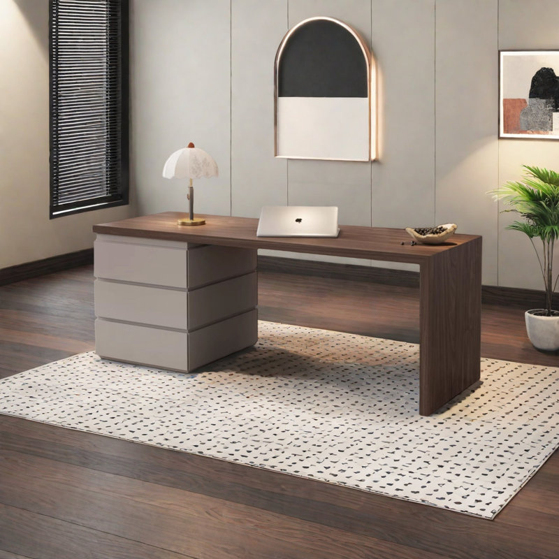 Style rétro de bureau à domicile, H 29,53 po x l 70,87 po x P 23,62 po