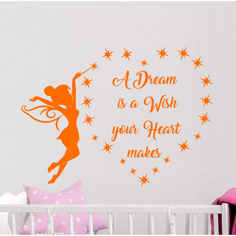 Décalcomanie murale un rêve est un voeu, Orange