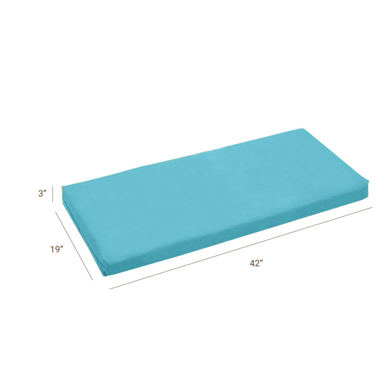 Coussin de siège d'extérieur, Bleu clair, 42 po x 19 po