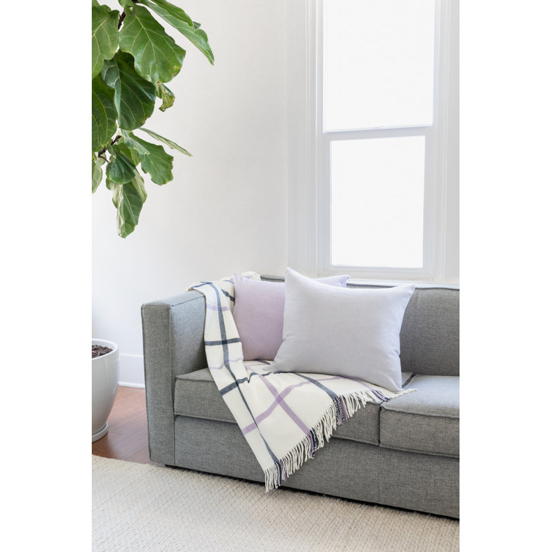 Tattersall Plaid Throw, Light Gray/Graphite