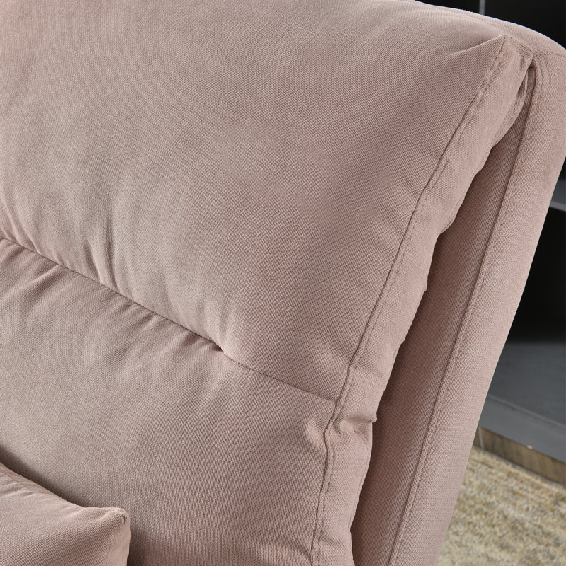 Alida 29.52'' Wide Lounge Chair and Ottoman, Pink Suede