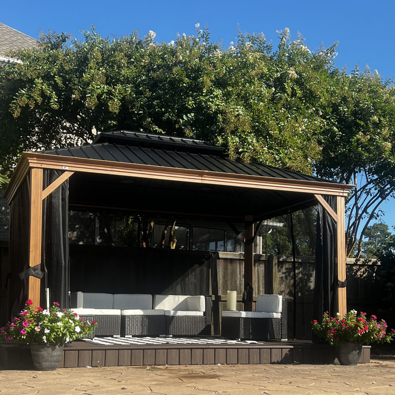 Pavillon de jardin 10 pi x 14 pi pourpre pour l'extérieur