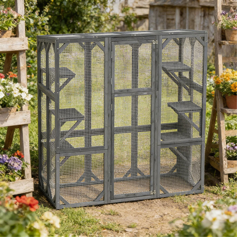 Enclos pour animaux de compagnie, grand lit en bois
