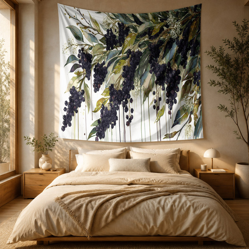 Tapisserie murale «Fruit Elderberry», 51" x 60"