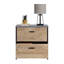 Classeur latéral brun de style industriel, armoire à 2 tiroirs, système, tiroir compact pour petits espaces, apparence, taille, espace d'étude approprié