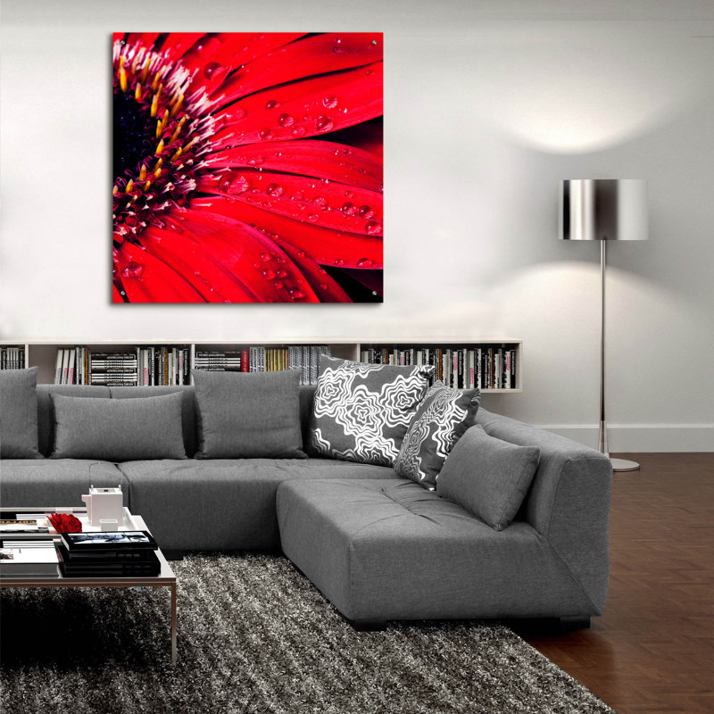 Epic Art «Red Gerbera With Waterdrops 02» par Tom Q «Red Gerbera With Waterdrops 02» par Tom Quartermaine
