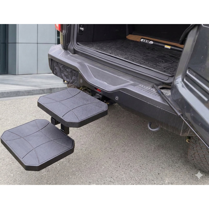 Two-Stage Foldable Pet Step Hitch Step, Compatible with 2-Inch Hitch Receiver, Assists Dogs Entering and Exiting Vehicles (Vans, SUVs), Dimensions: 20 x 16 Inches