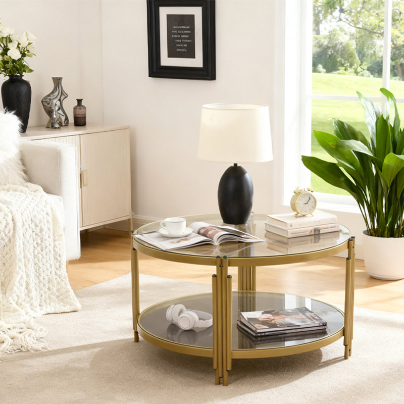  Table basse en verre avec rangement