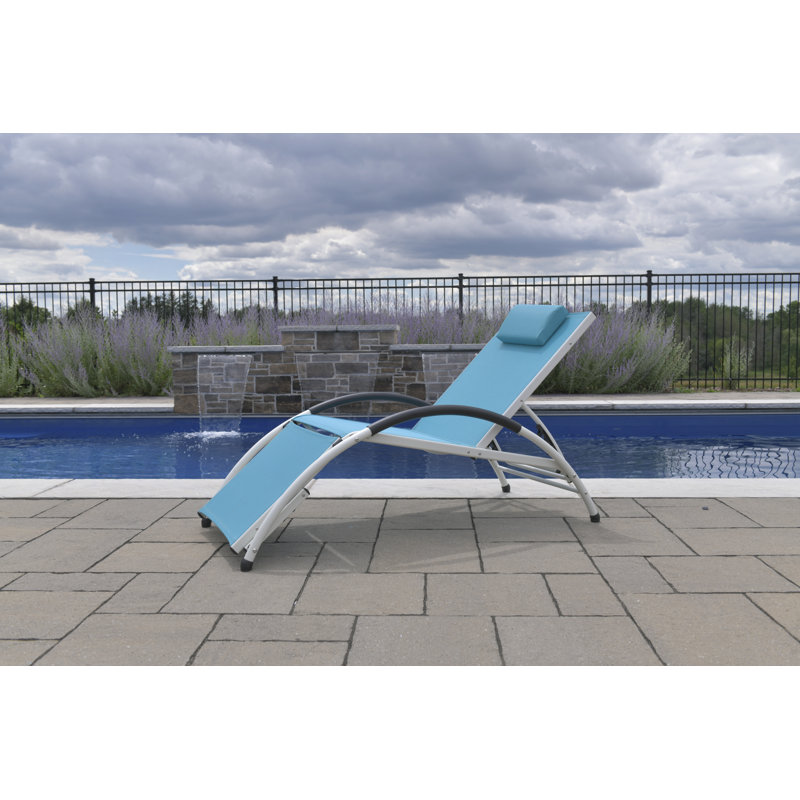 Chaise de patio avec coussins Dematteo, Turquoise