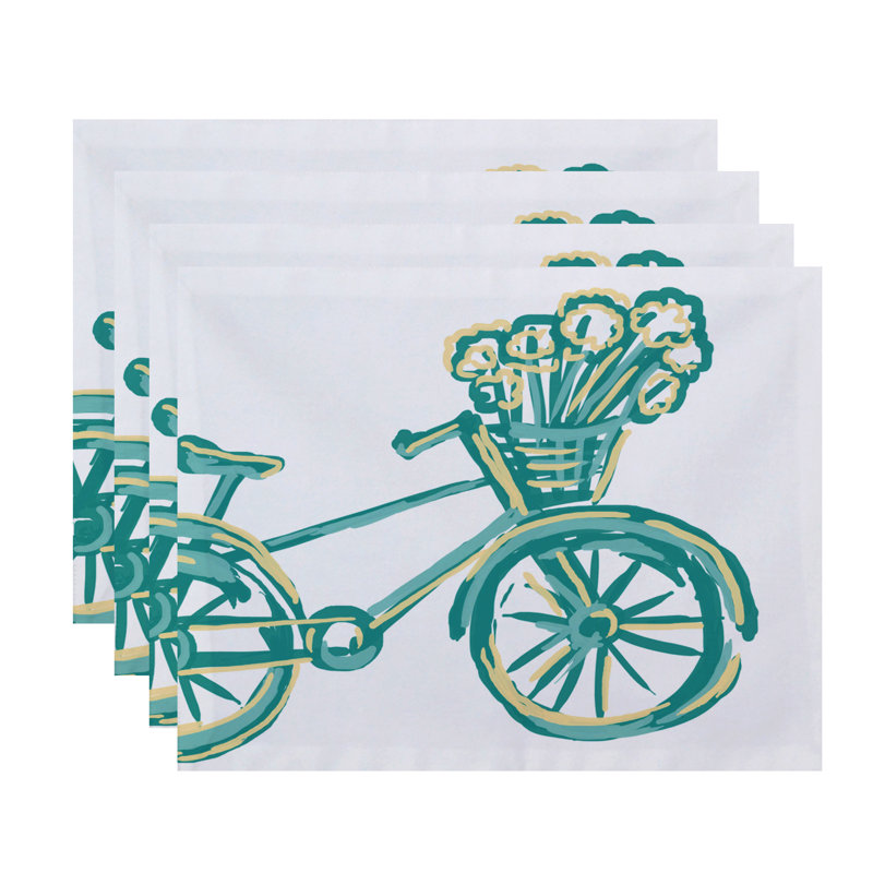 Ensemble de napperons géométriques 4 pièces emerado, Vert