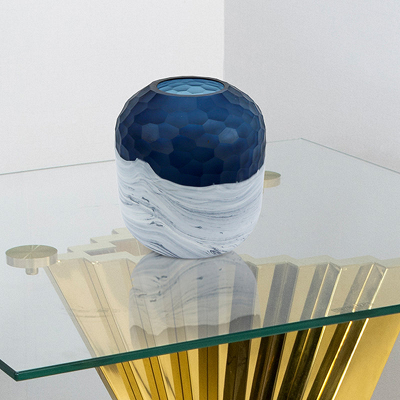 Glass Handmade Vase For Living Room Furniture, Luxury Decoration Handmade Vase