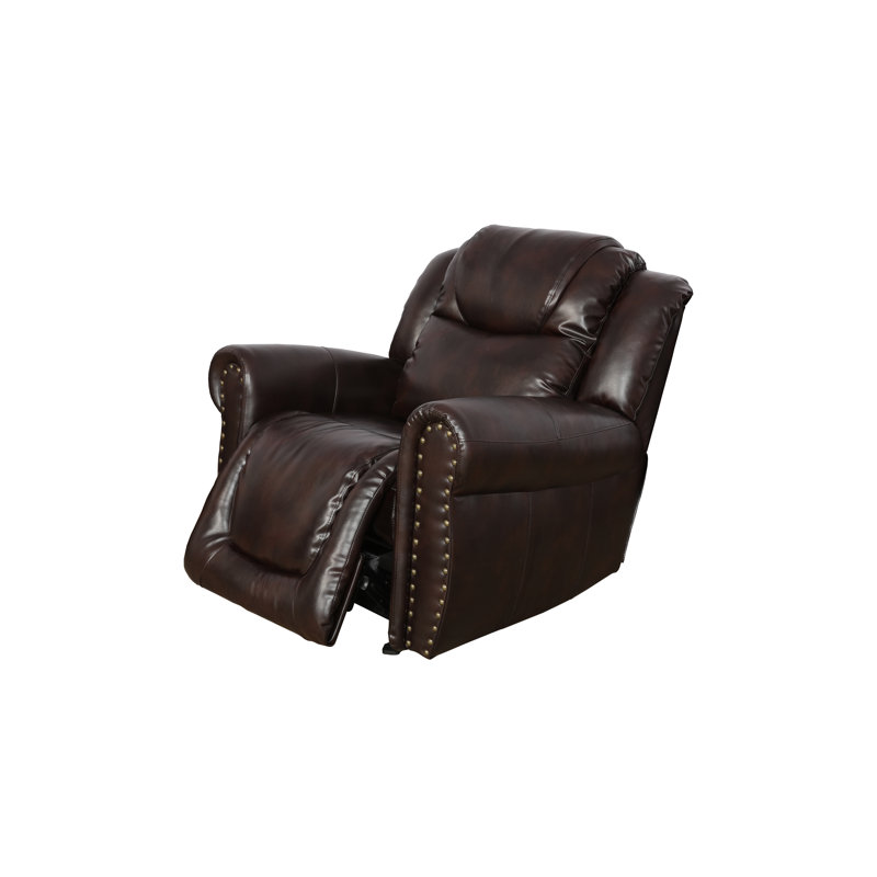 Dundee Faux Leather Recliner, Brown Faux Leather