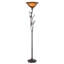 Lampe torchère sur pied 72 po avec abat-jour dôme en verre givré brun rouillé