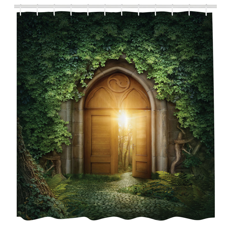 Ensemble de rideau de douche et crochets Fantasy, H 70 po x l 69 po